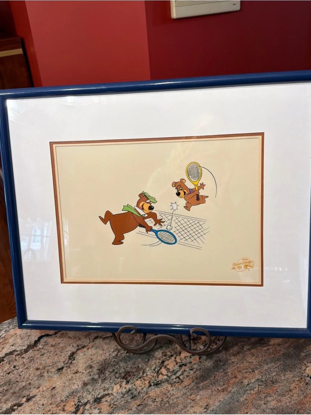 Blue Framed Cartoon Tennis Wall Art - Brand: